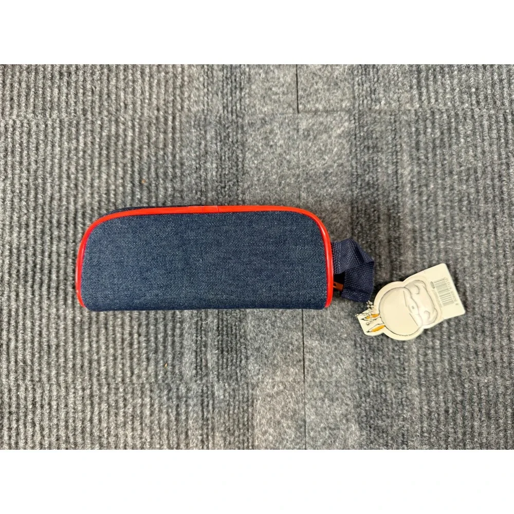 Mashimaro Denim Pencil Case Pouch Orange Trim Korean Character Y2K New with Tags